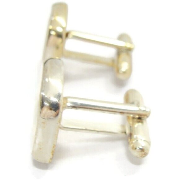 Silver Plated Cufflinks Square Shirt Accessories Wedding Vintage - Picture 4 of 7
